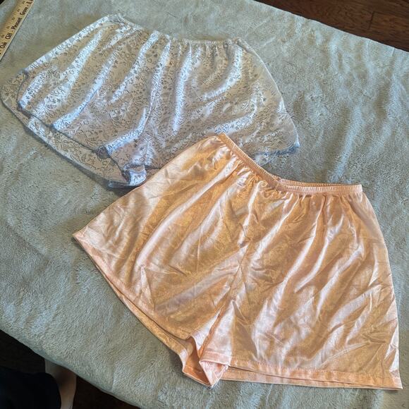 Vintage Sleep shorts sheer Panties Vassarette Nylon sz Small 2 pair peach blue - Picture 1 of 11